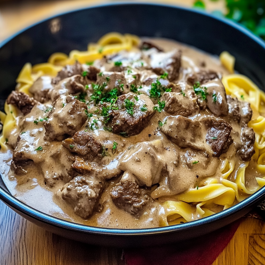 Recipe preparation for Beef Stroganoff Recipe