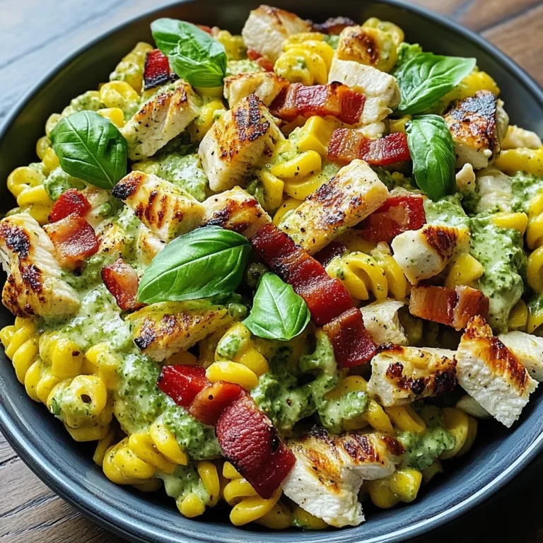 Delicious Chicken Corn Pasta Salad with Creamy Pesto