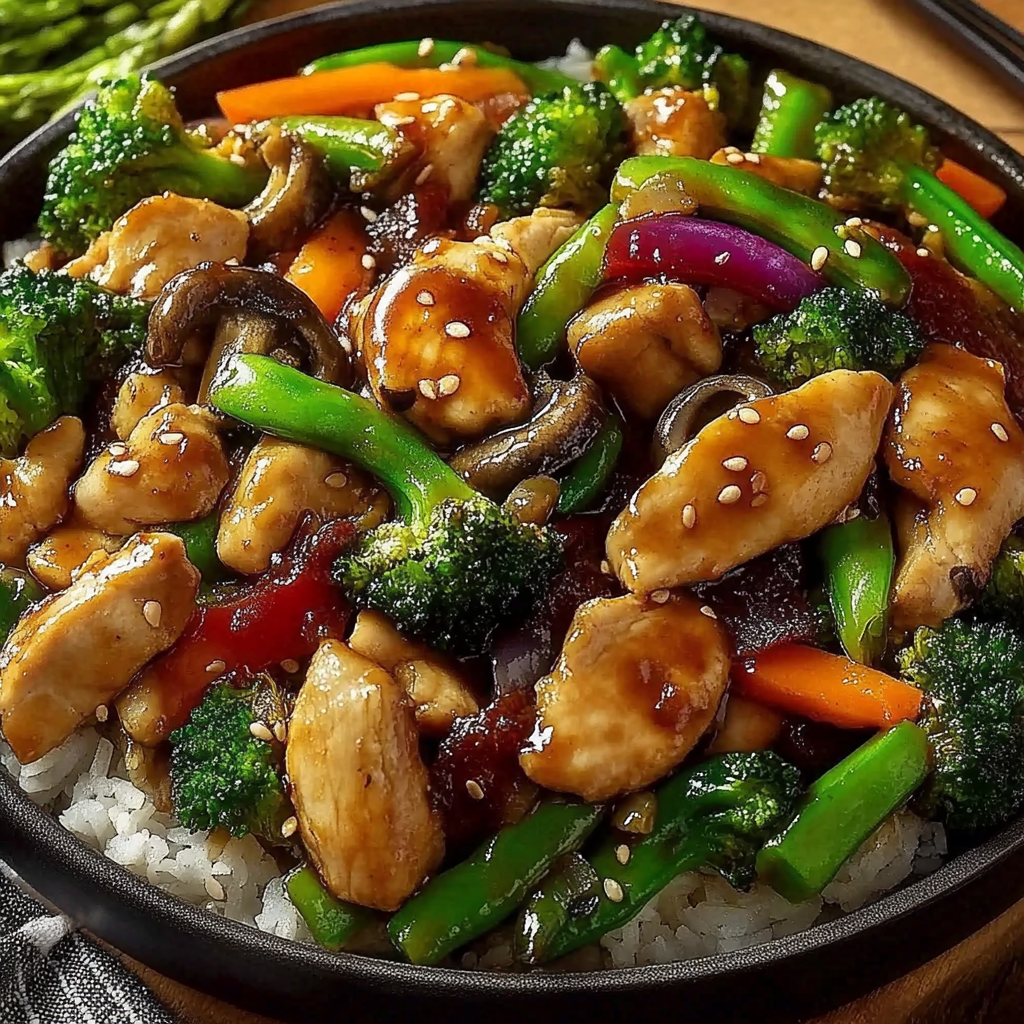 Recipe preparation for Colorful Teriyaki Chicken Stir-Fry