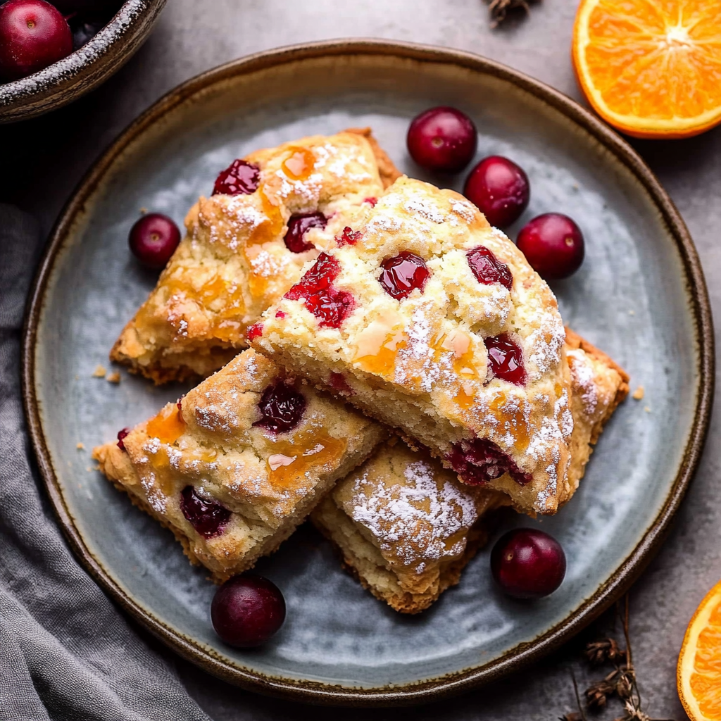Recipe preparation for Cranberry Orange Scones