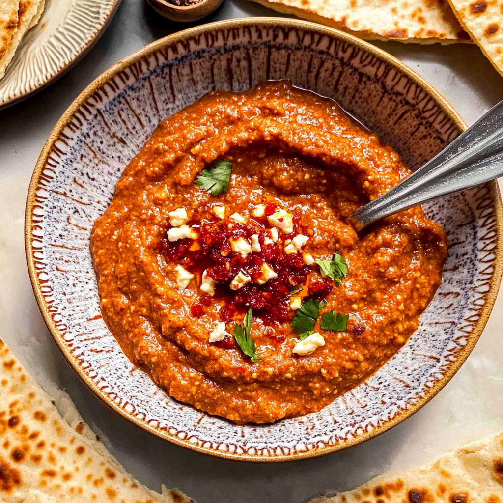 Recipe preparation for Roasted Red Pepper Dip