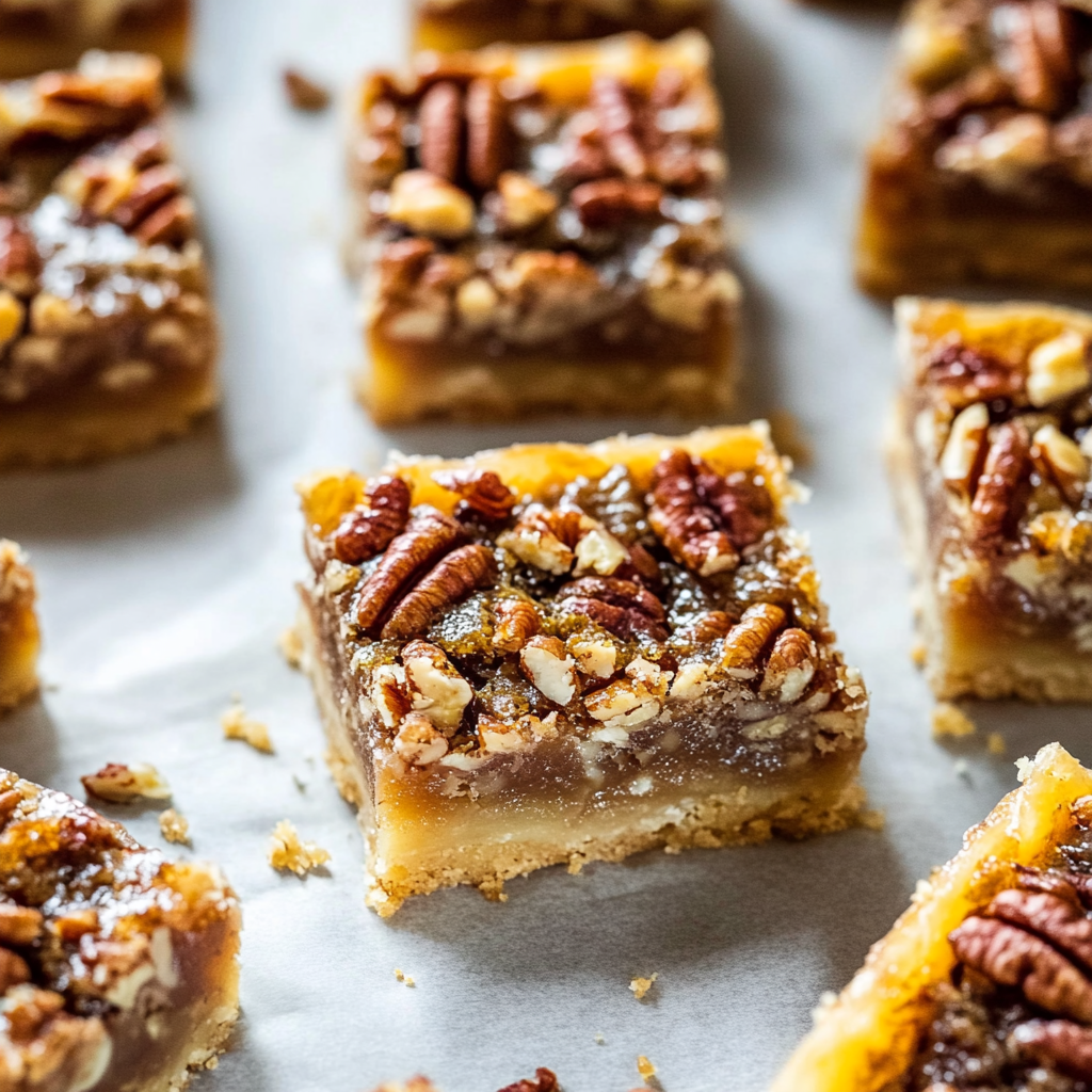 Recipe preparation for Pecan Pie Bars Recipe