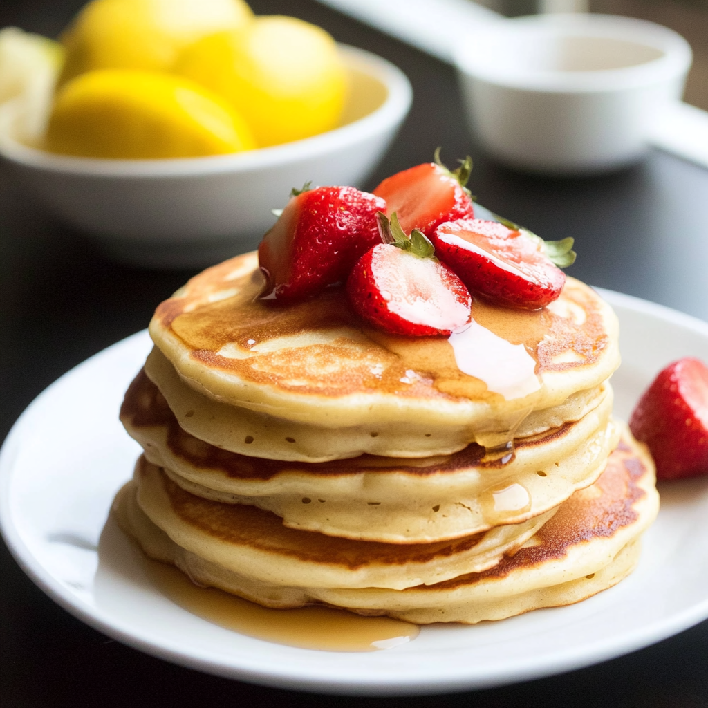 Recipe preparation for Lemon Greek yogurt pancakes