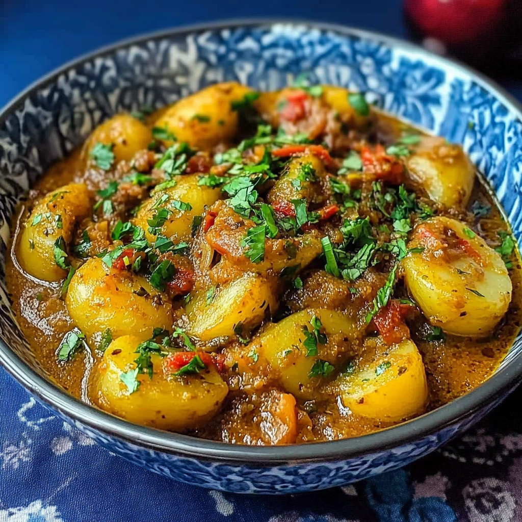 Recipe preparation for Dopiazeh Aloo Persian Potato Curry