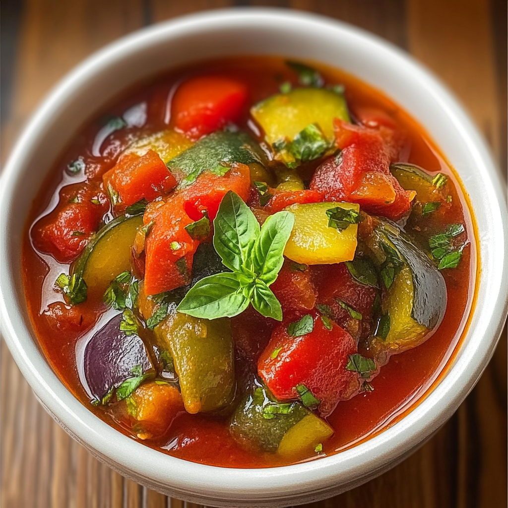 Recipe preparation for Rustic Mediterranean Vegetable Ratatouille Soup