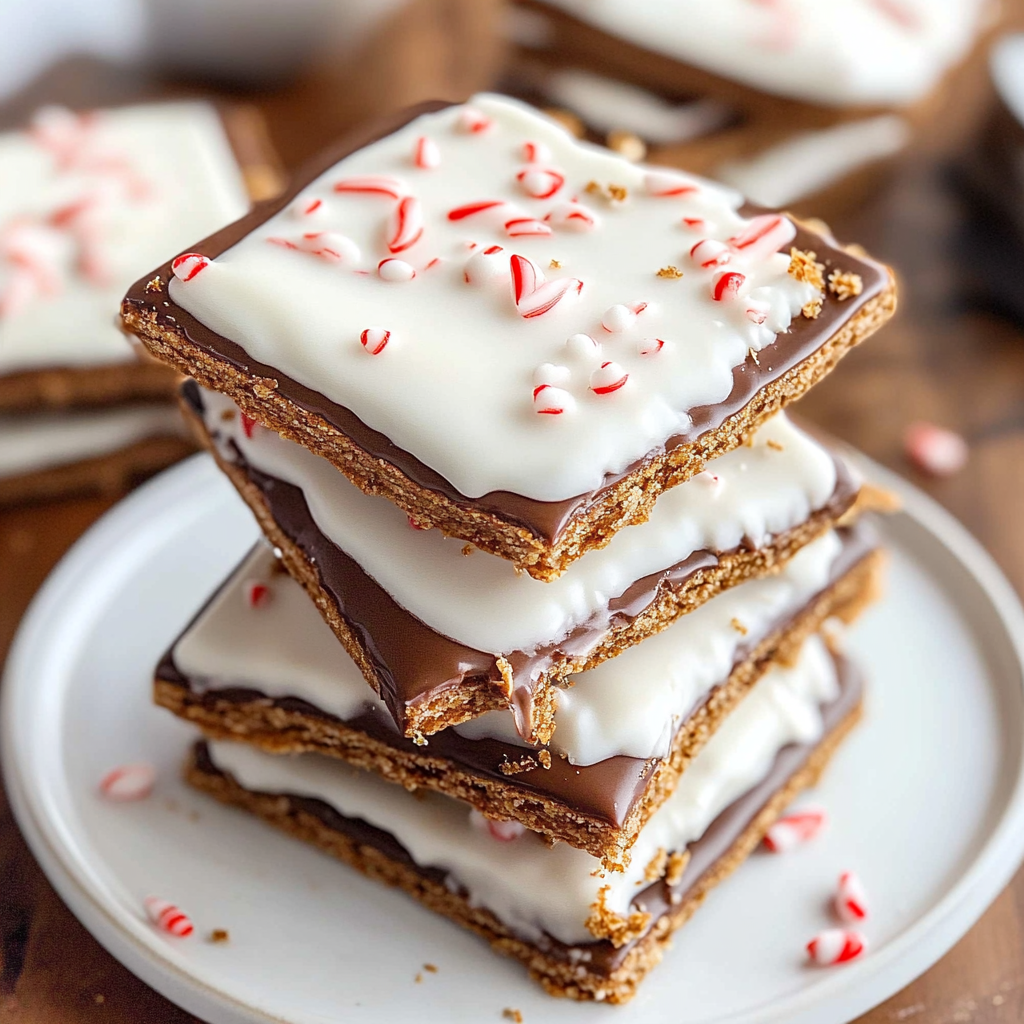 Recipe preparation for Peppermint Bark Graham Crackers