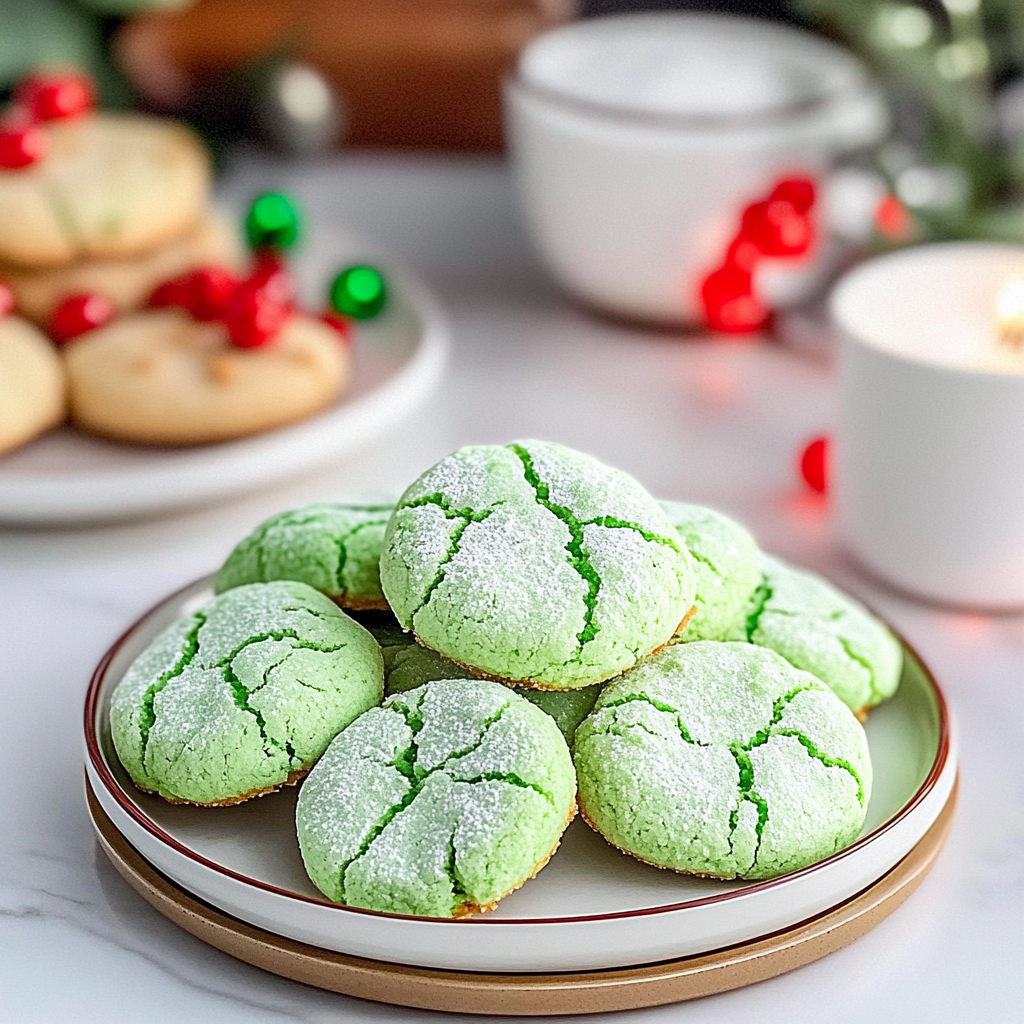Recipe preparation for Grinch Cookies