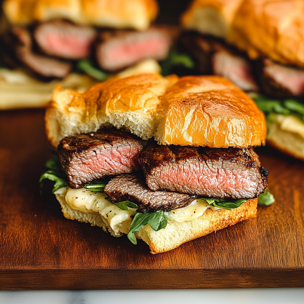 Recipe preparation for Cowboy Butter Steak Sliders