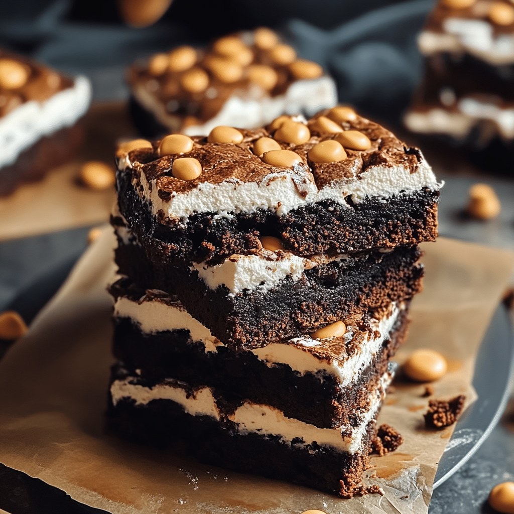 Recipe preparation for S’mores Brownies