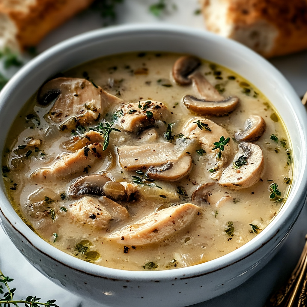 Recipe preparation for Rotisserie Chicken Mushroom Soup Recipe