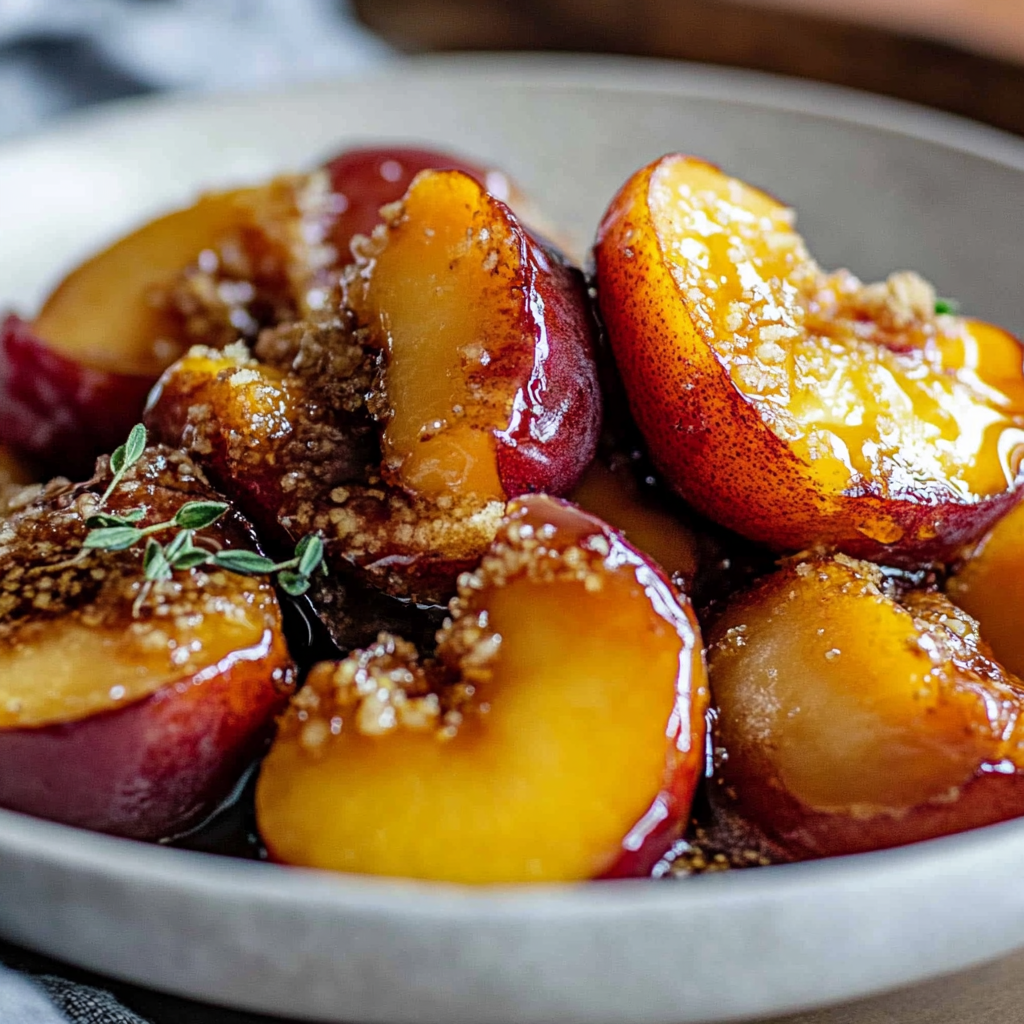 Recipe preparation for Healthy Honey Roasted Peaches