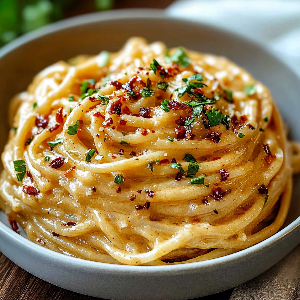 Recipe preparation for Caramelized Onion Pasta