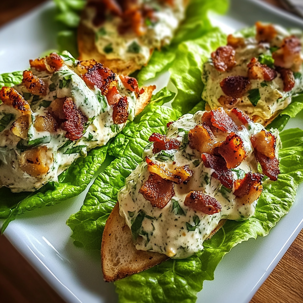 Recipe preparation for Chicken Bacon Ranch Lettuce Boats
