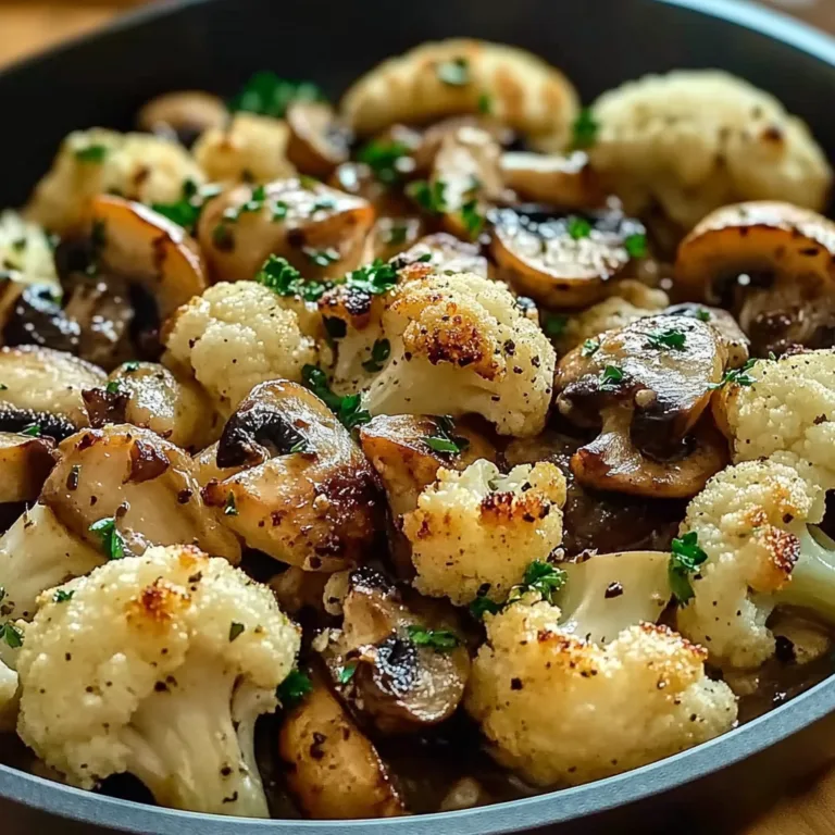 Flavorful Garlic Cauliflower Mushroom Skillet Recipe