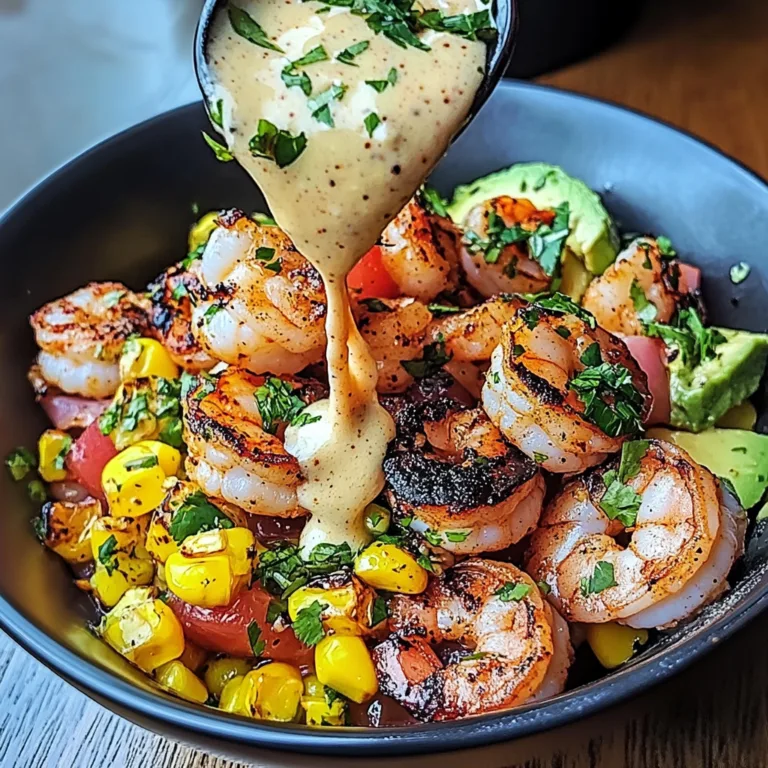 Delicious Grilled Shrimp Bowl with Avocado & Corn Salsa