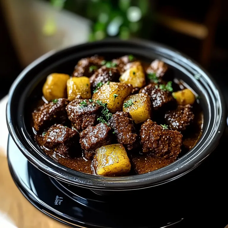 Irresistible Slow Cooker Garlic Butter Beef Bites & Potatoes