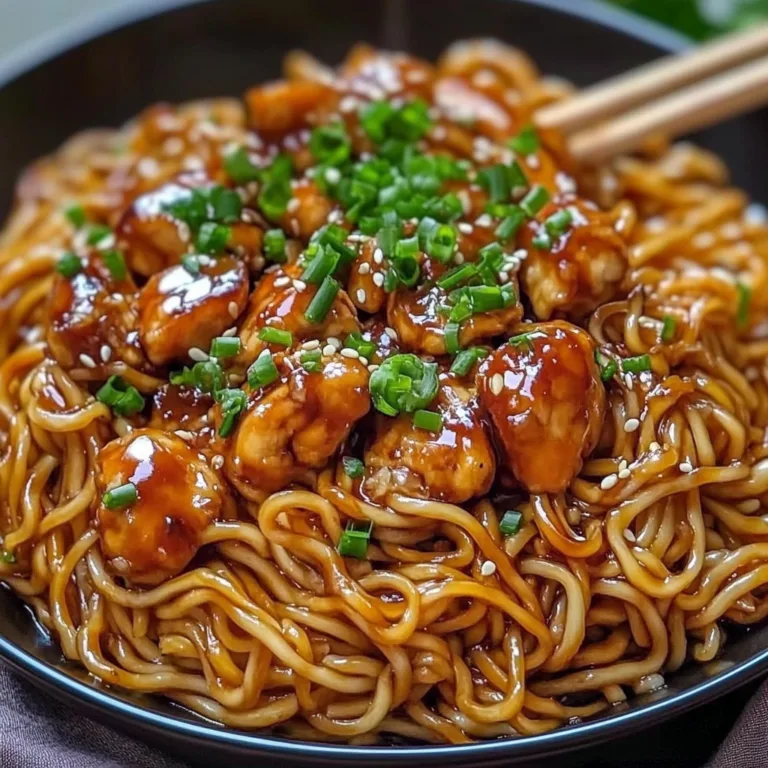Irresistible Sticky Garlic Chicken Noodles Recipe