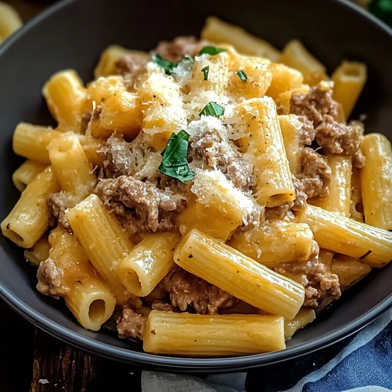 Creamy Parmesan Beef with Rigatoni Pasta: Comfort Food Delight