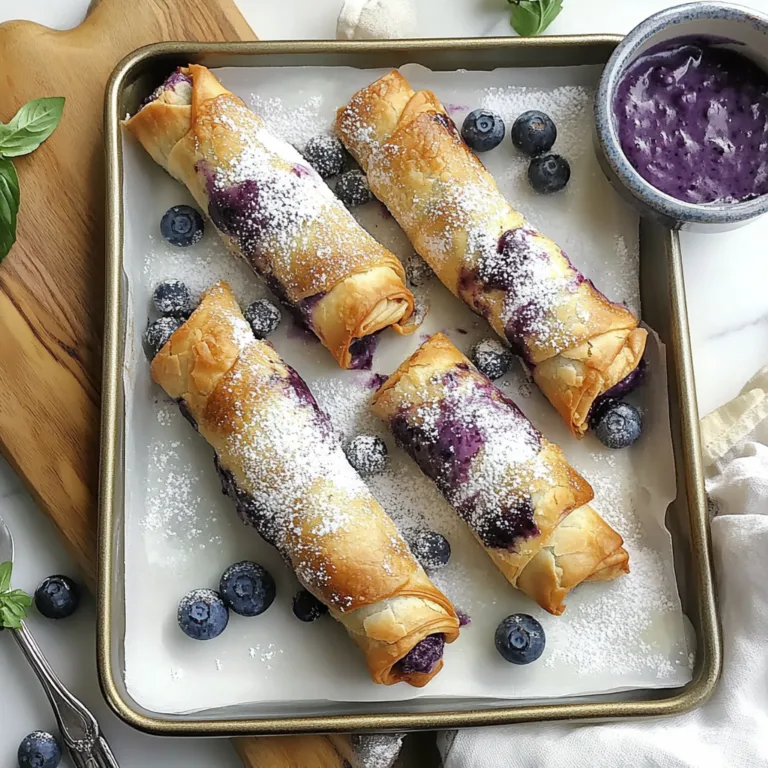 Delicious Blueberry Cream Cheese Egg Rolls Recipe