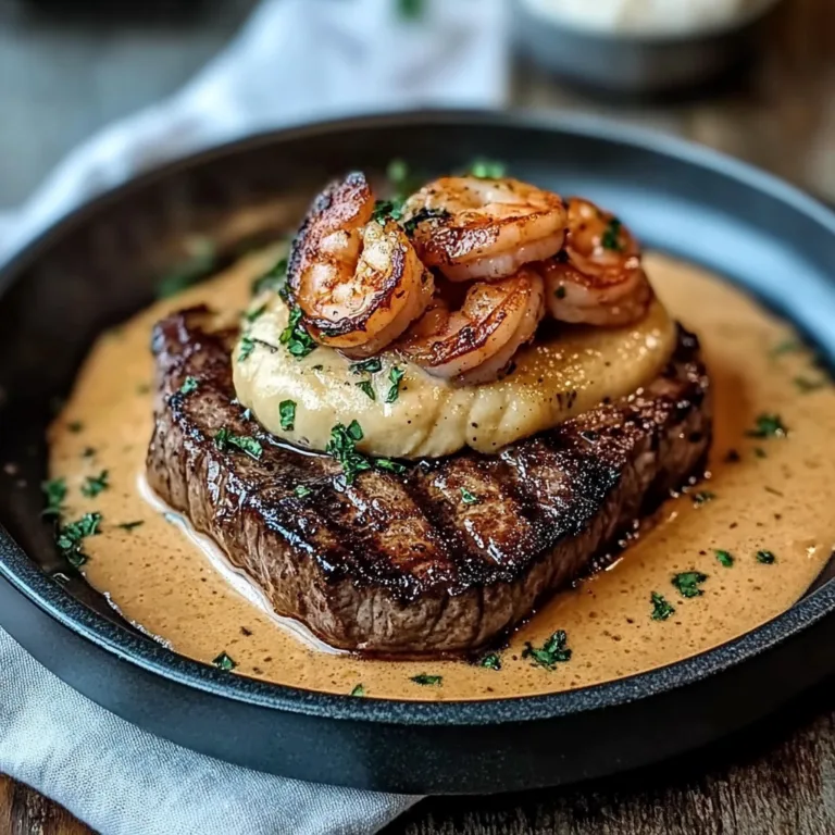 Flavor Explosion: Steak with Creamy Cajun Shrimp Sauce