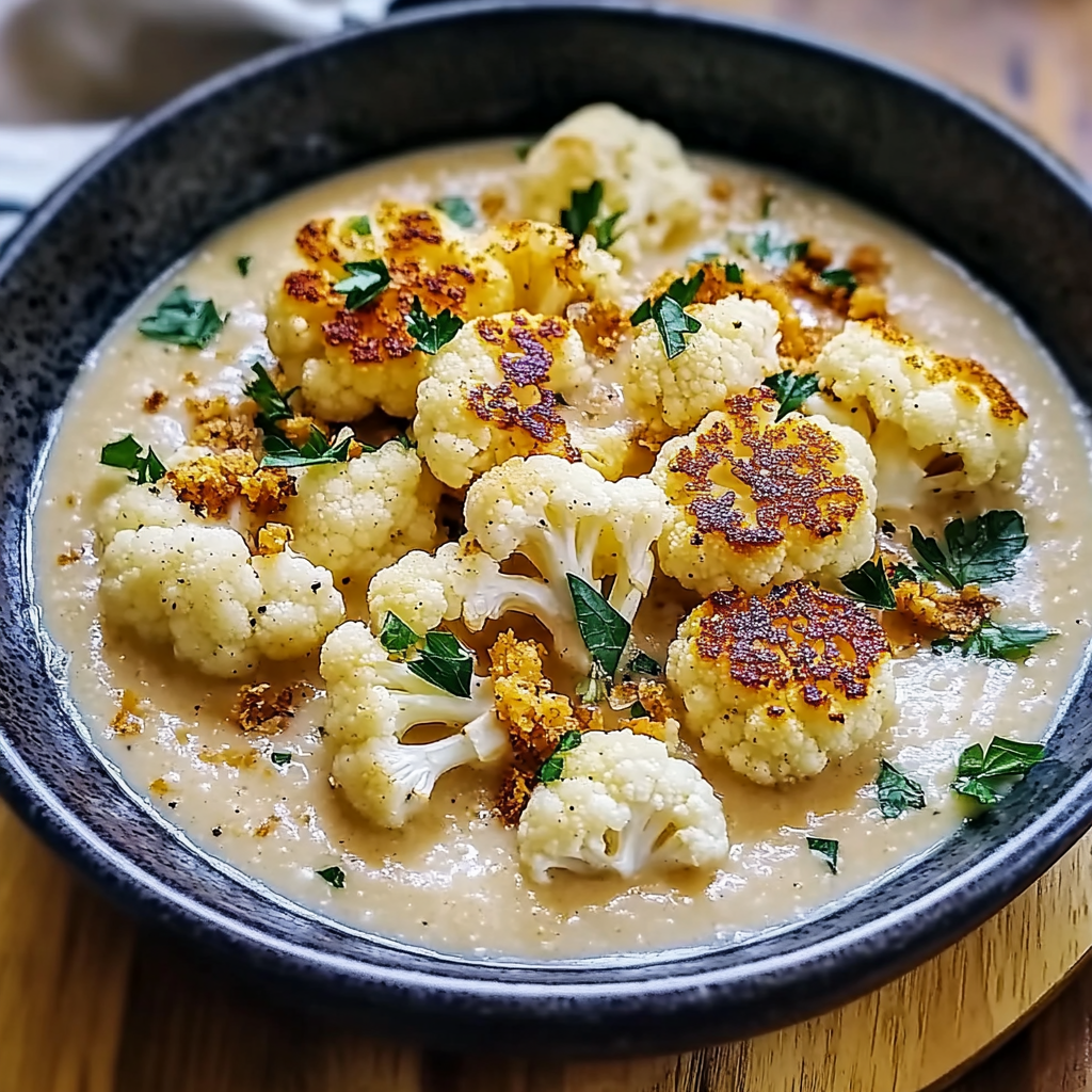 Recipe preparation for Creamy Roasted Cauliflower