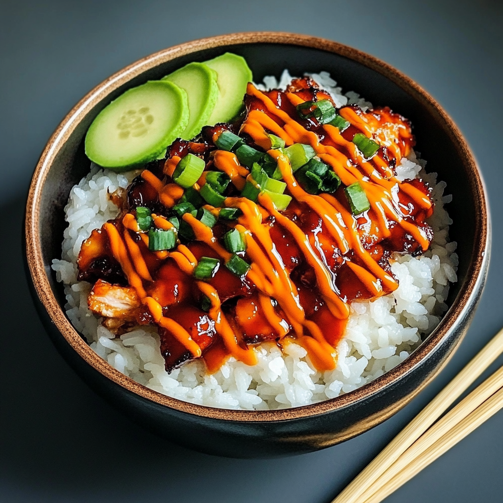 Recipe preparation for Korean Chicken Rice Bowls