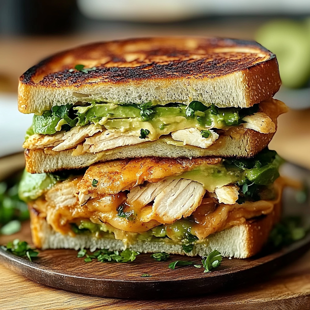 Recipe preparation for Chicken Avocado Melt Sandwich
