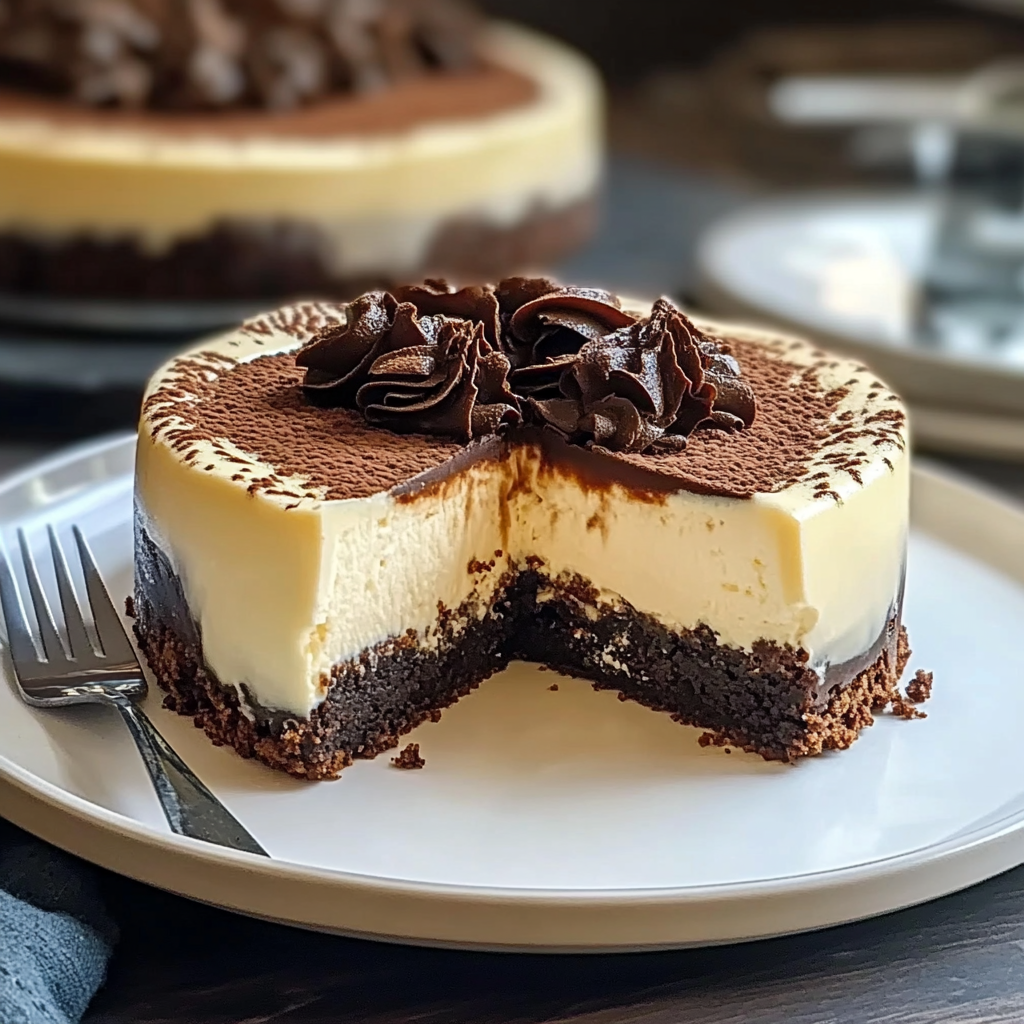 Recipe preparation for Brownie Bottom Cheesecake