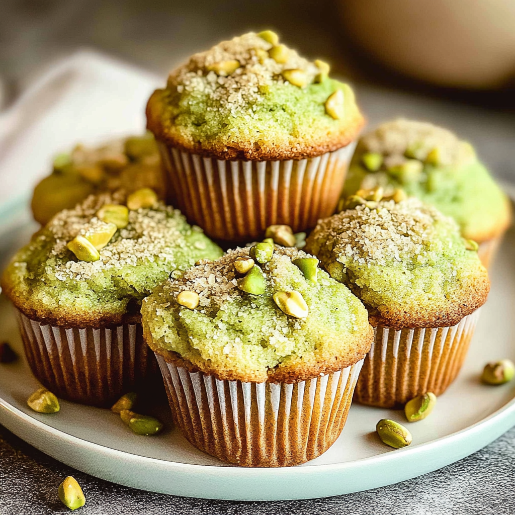 Recipe preparation for Bakery Style Pistachio Muffins