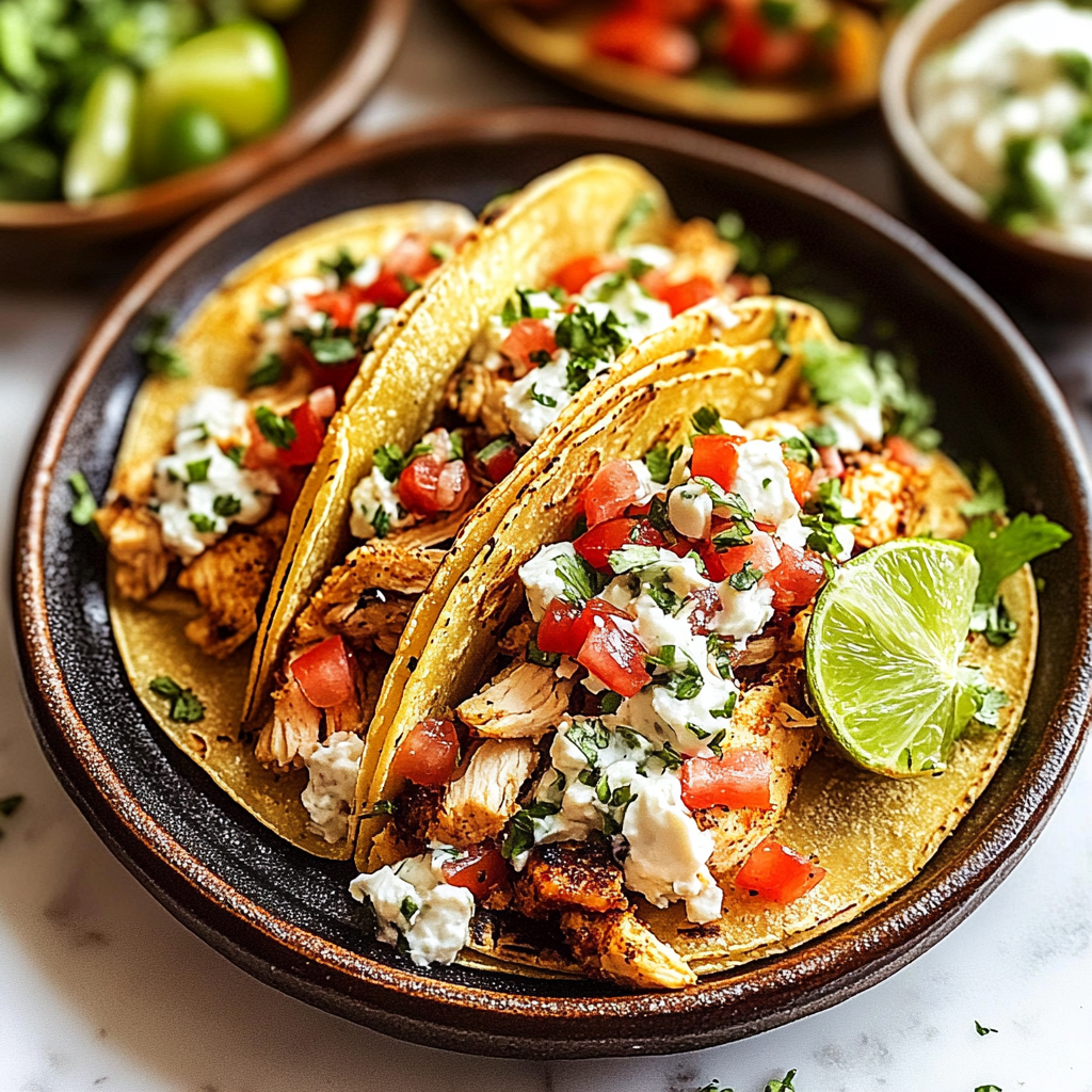 Recipe preparation for Flavorful Chicken Street Tacos