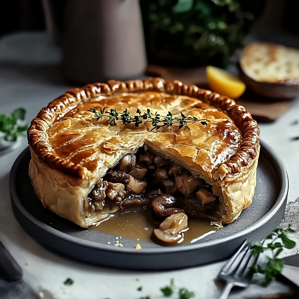 Recipe preparation for Beef and Mushroom Pie