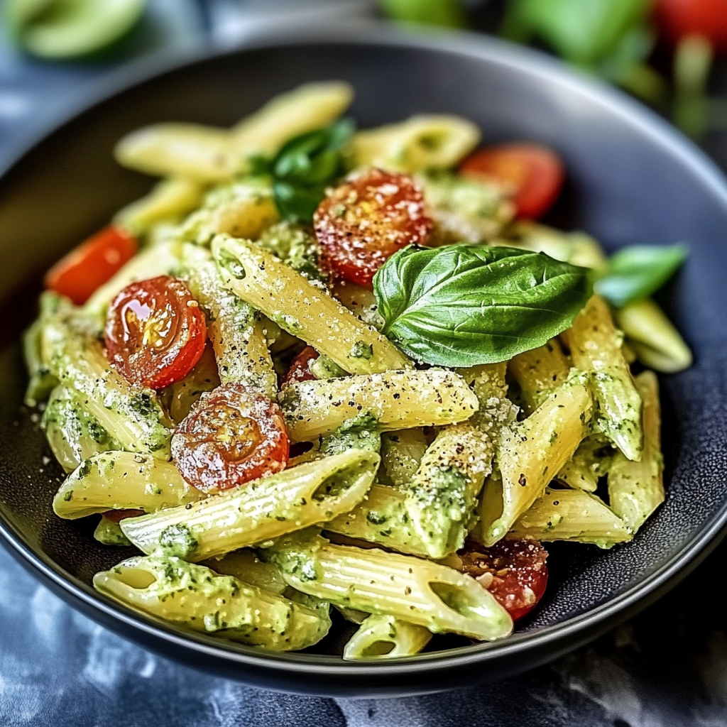 Recipe preparation for Creamy Avocado Pasta Salad