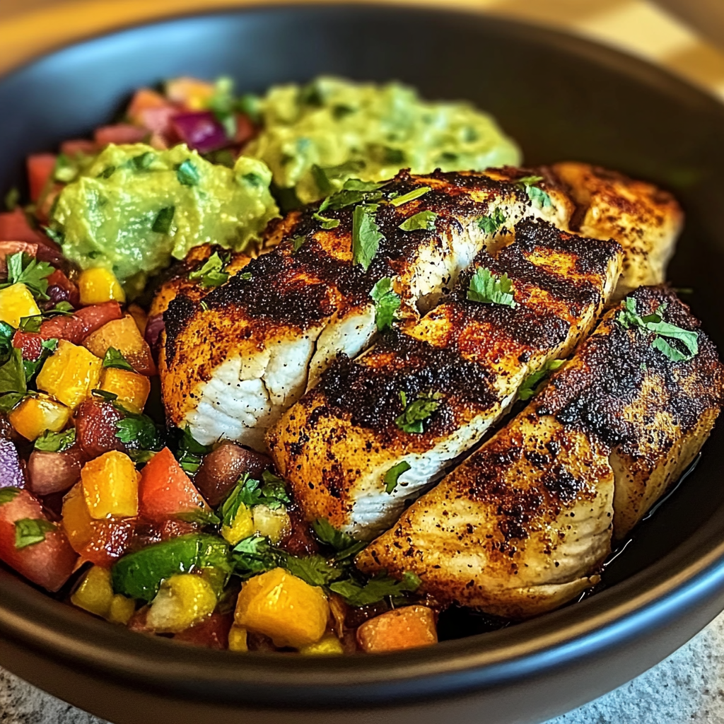 Recipe preparation for Blackened Fish Taco Bowls