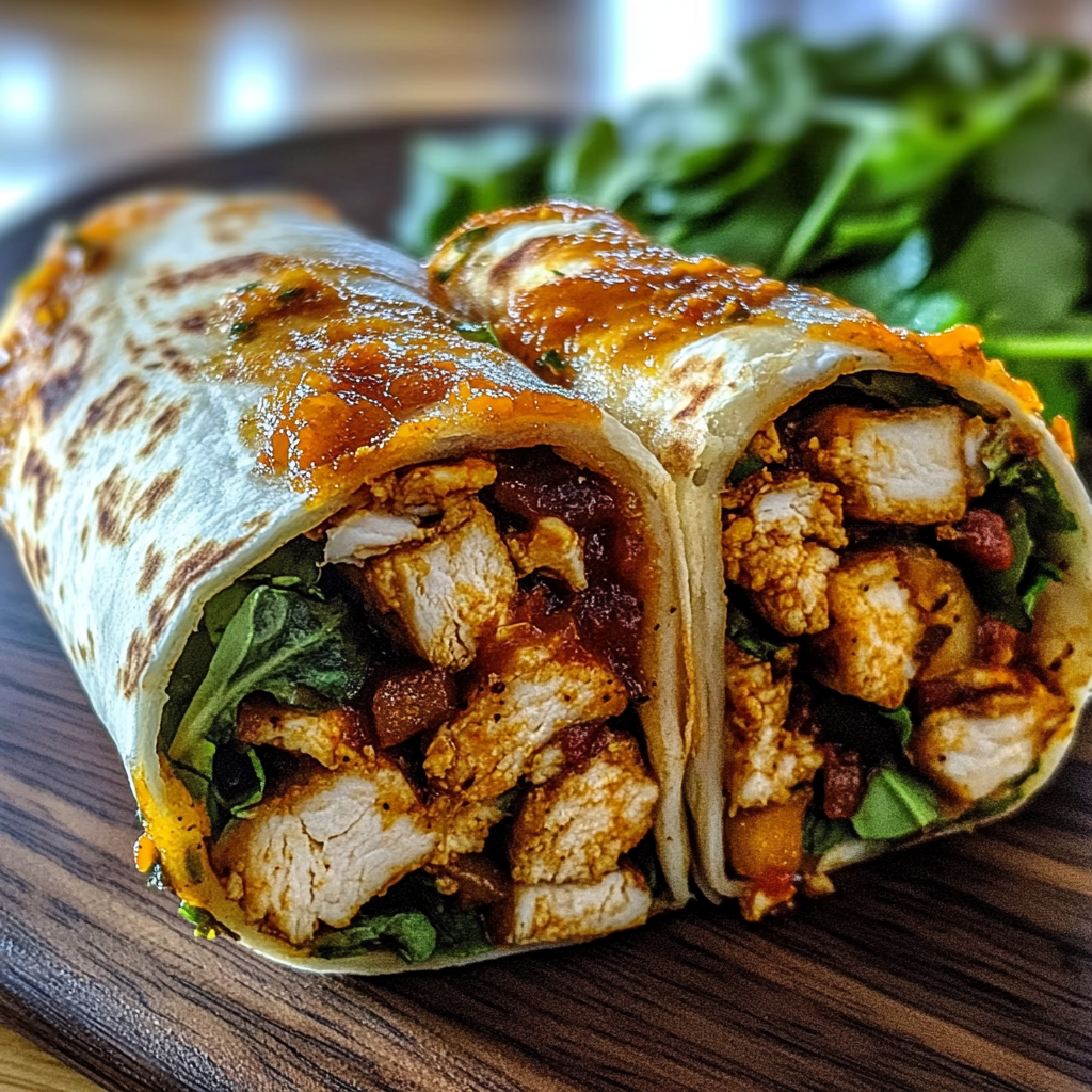 Recipe preparation for Sweet Chili Chicken Wraps
