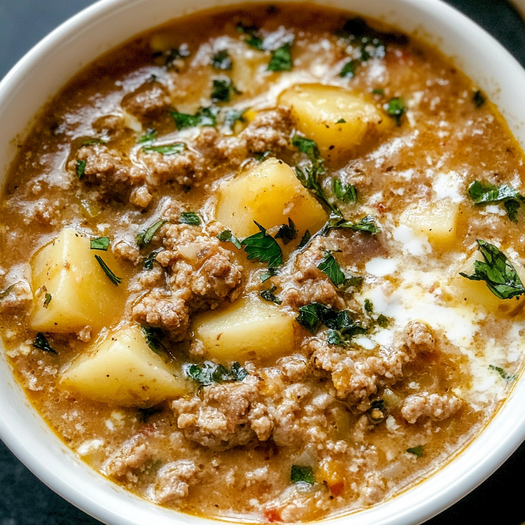 Recipe preparation for Italian Sausage and Potato Soup