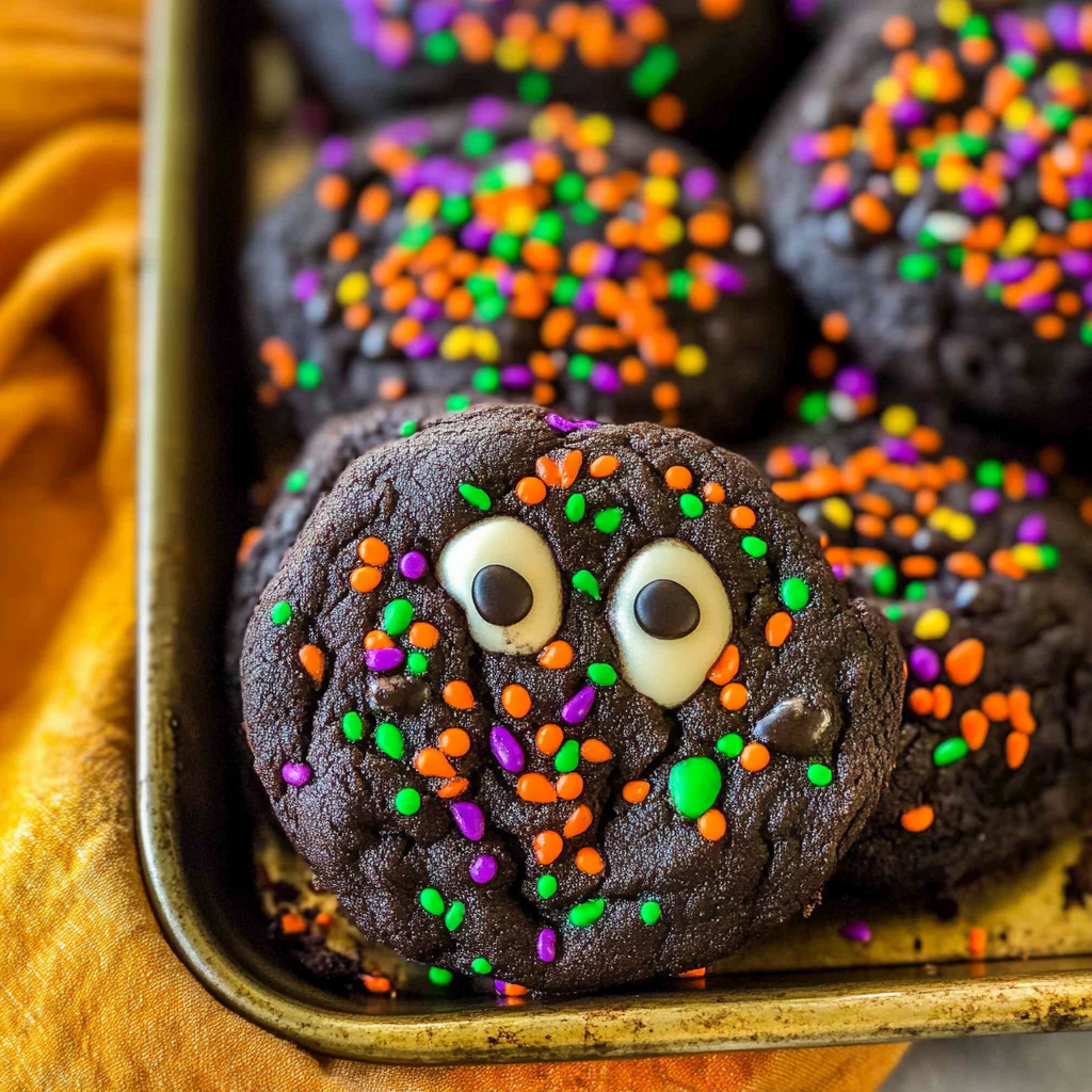 Recipe preparation for Slime-Filled Halloween Cookies