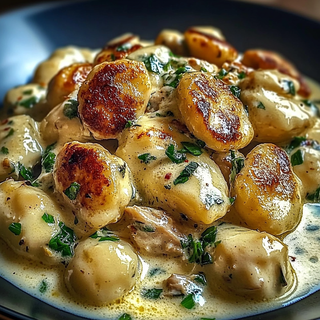 Recipe preparation for Asiago Chicken Gnocchi