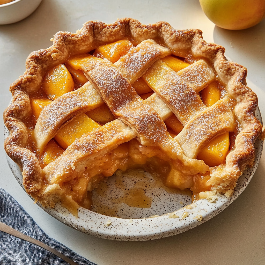 Recipe preparation for Easy Peach Pie