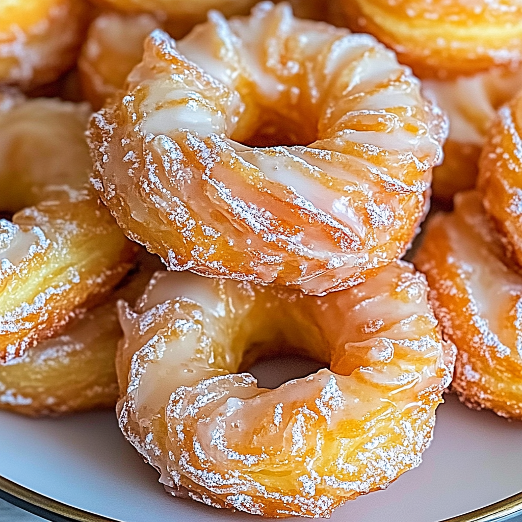 Recipe preparation for Irresistible Oven Baked French Cruller Donuts Recipe