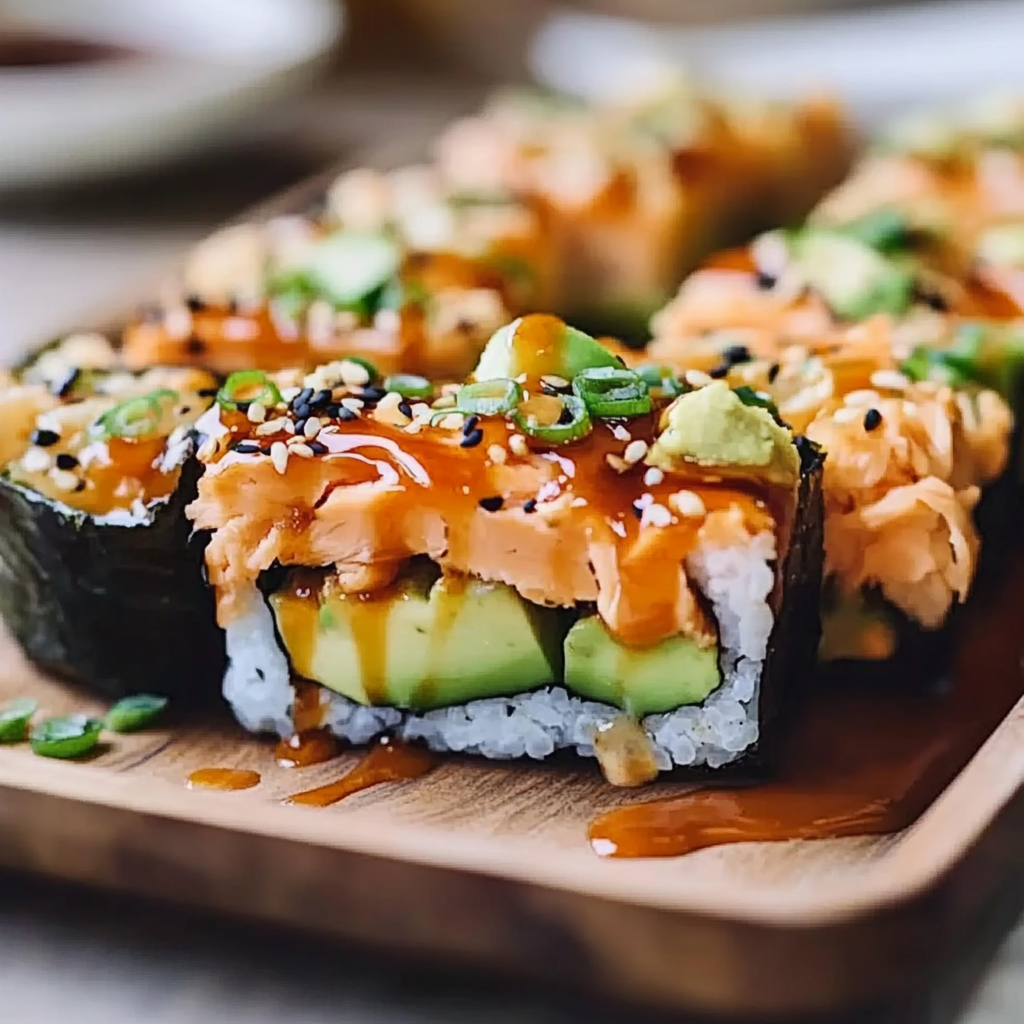 Recipe preparation for Spicy Salmon Sushi Bake is a must-try recipe today!