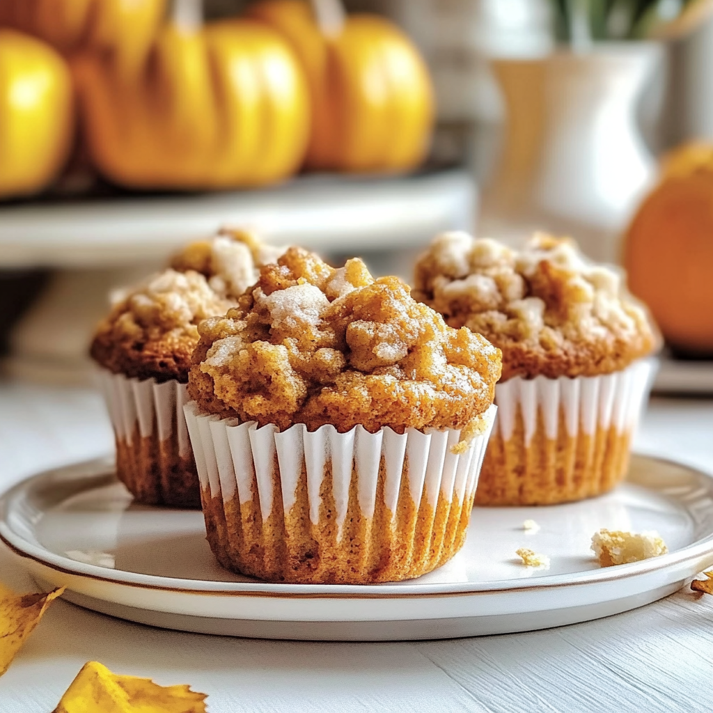 Recipe preparation for Pumpkin Streusel Muffins