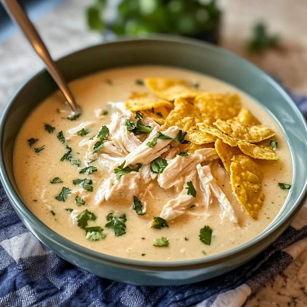 Recipe preparation for Creamy White Chicken Chili