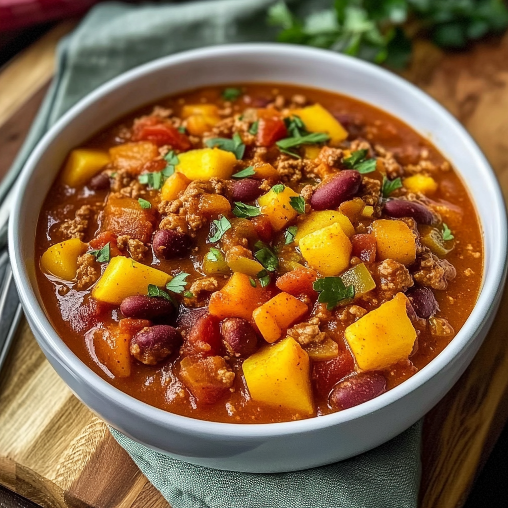 Recipe preparation for Cozy Butternut Squash Chili
