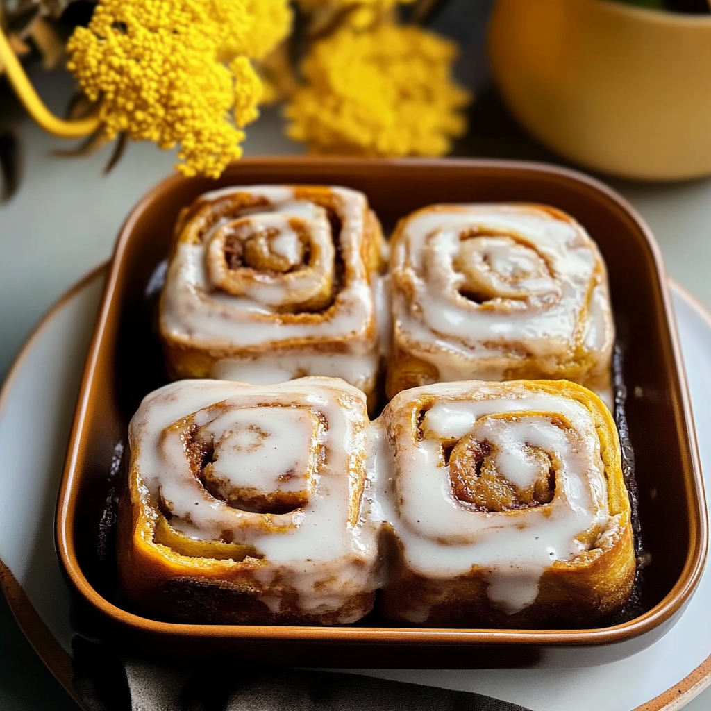 Recipe preparation for Homemade Pumpkin Chai Cinnamon Rolls