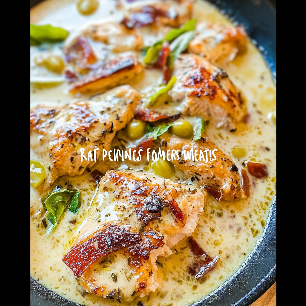 Recipe preparation for Creamy Pepperoncini Chicken Skillet