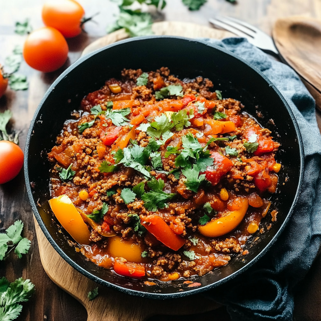Recipe preparation for Unstuffed Pepper Skillet
