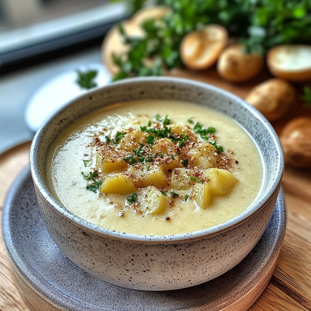 Recipe preparation for Roasted Garlic Potato Soup