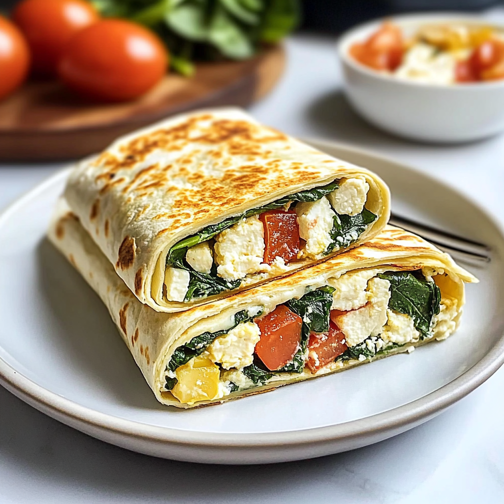 Recipe preparation for Copycat Starbucks Spinach Feta Wrap(Double the Protein!)