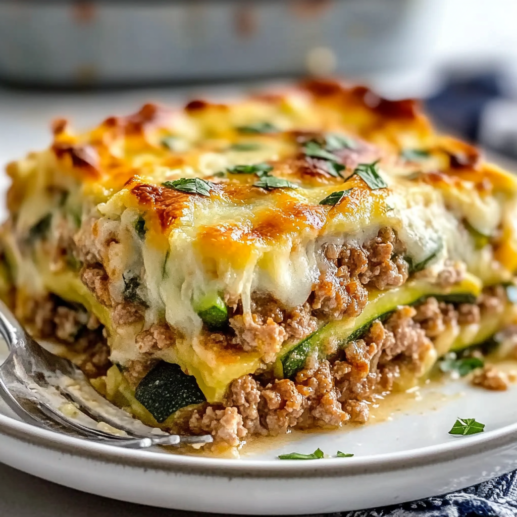 Recipe preparation for Ground Turkey Zucchini Casserole