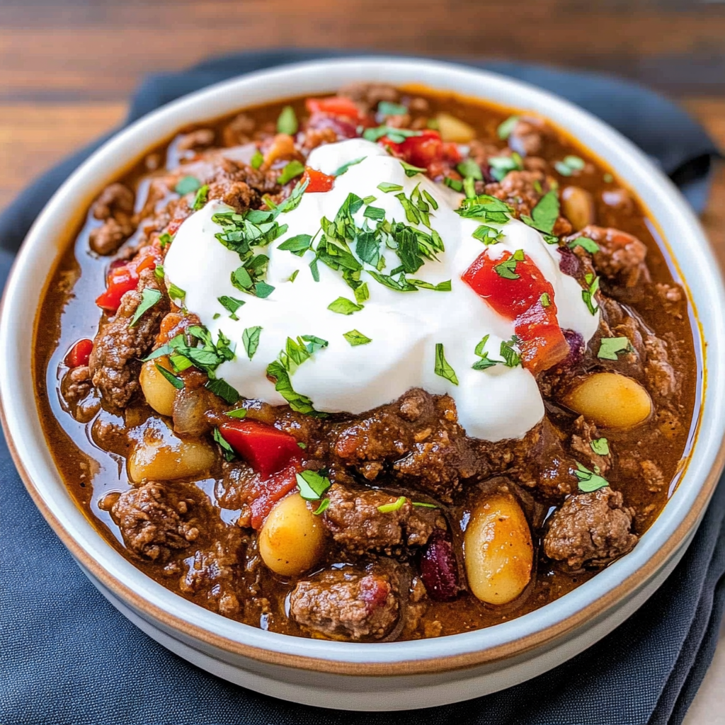 Recipe preparation for Spicy Steak Chili